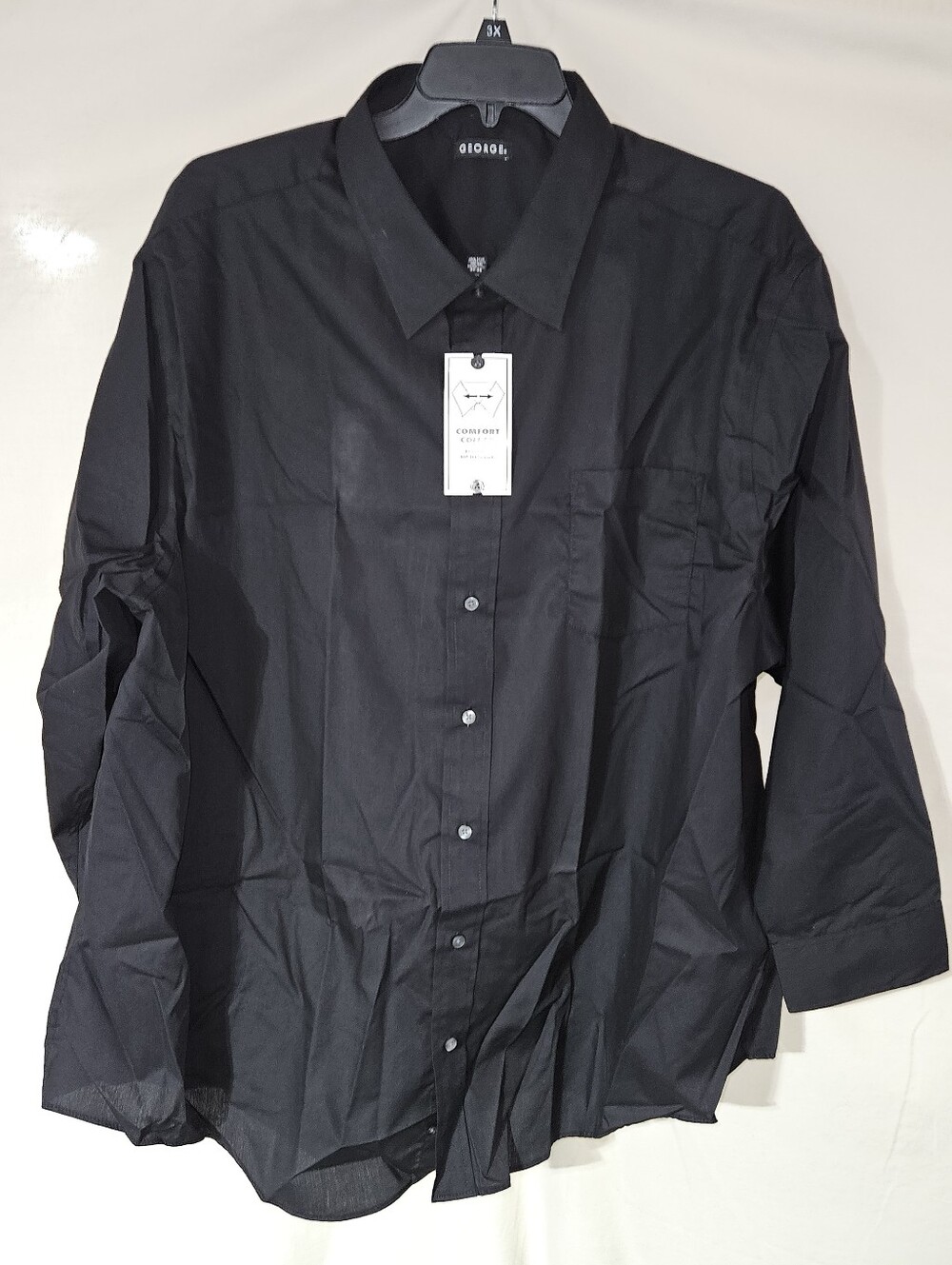 New Black Button-Up Dress Shirt - Classic Collared Style